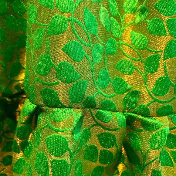 Beautiful vintage handmade green and gold dress - Picture 7 of 8